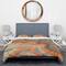 Designart 'Abstract Gilded Orange Waves' Geometric Bedding Set - Duvet Cover & Shams